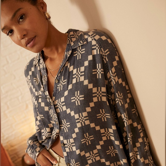 Urban Outfitters BDG Keanu Oversized Flannel Patterned Button Down Shirt - Picture 2 of 13